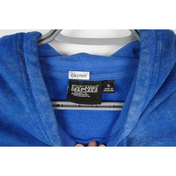 Pacman Hoodie Bandai Blue Gaming Classic Retro Men's Small #581 - Picture 11 of 15